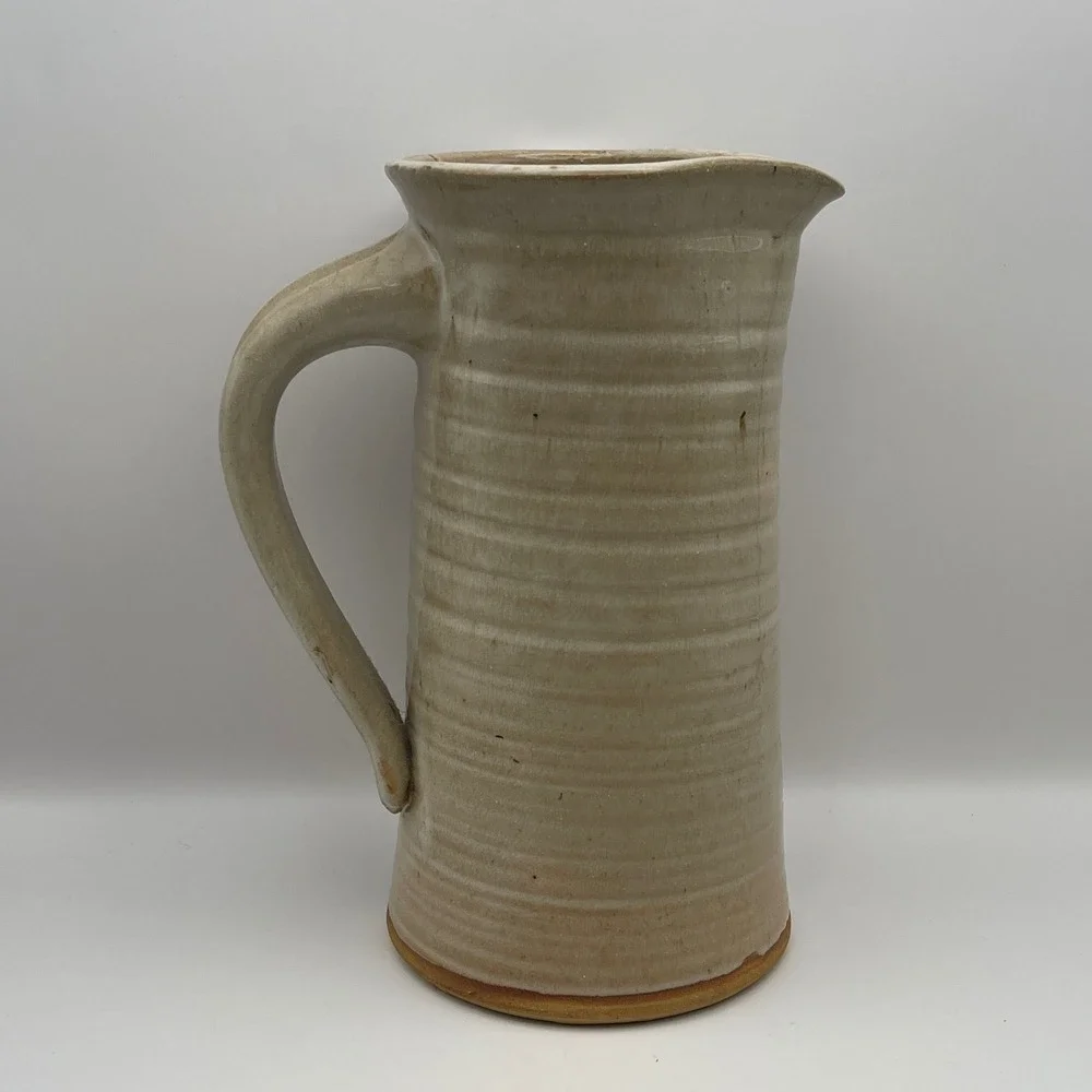 Paradox Pottery Handmade Ceramic Pitcher and Mugs Set Rustic Beige Glaze Pottery